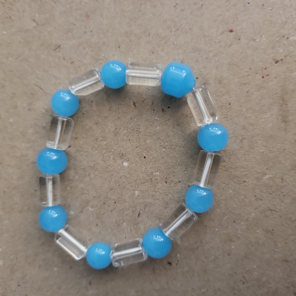 Amazonite & Clear Quartz bracelet 6/ 8 mm gemstones, aqua green, genuine crystal